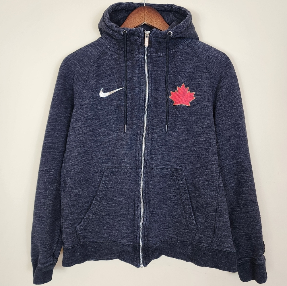 Nike Grey Hoodie Canadian Maple Leaf NHL Hockey Sweater Women Size Medium